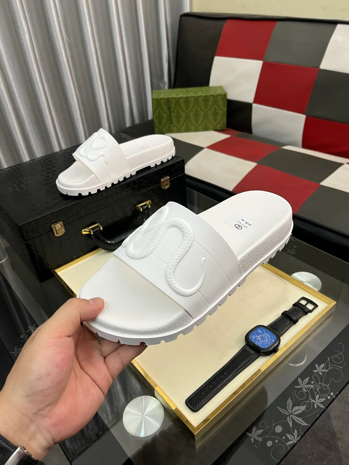 Men's men's shoes💰260⌚️⌚️ＧＵＣＣＩ.Gucci.Official website 1:1 popular slippers hot sale! Original original material 🩴 SIZE: 38-46 (45.46 non-refundable)